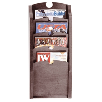 4-Pocket Wood Front Magazine Rack, 33374
