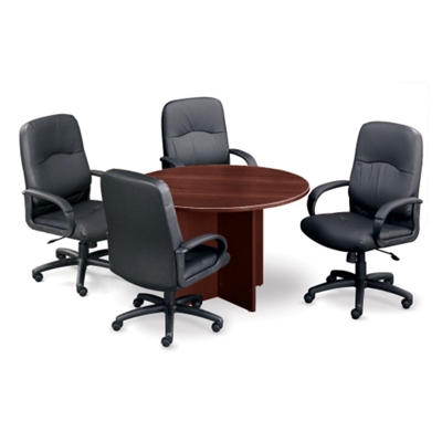 48" Table and 4 Leather Chairs, 40820