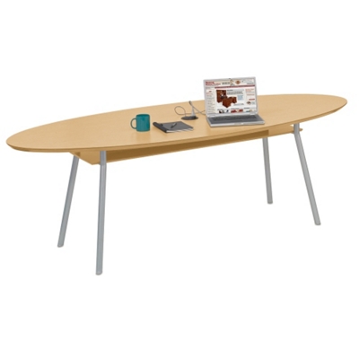 96" x 42" Elliptical Table with Data Port and Shelf, 40932