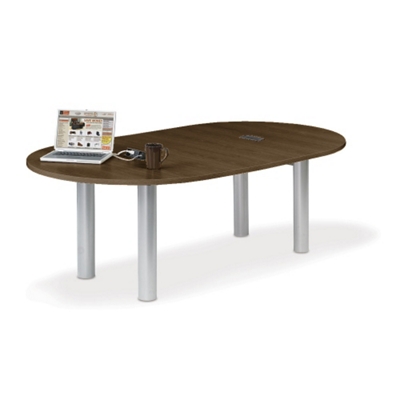 8' W Racetrack Conference Table with Data Ports, 40955