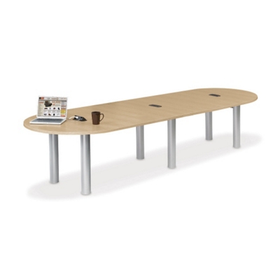 12' W Racetrack Conference Table with Data Ports, 40957