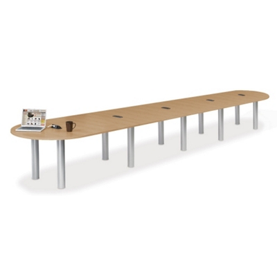 20' W Racetrack Conference Table with Data Ports, 40959
