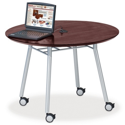 Mobile 42" Round Conference Table with Data Port, 41483
