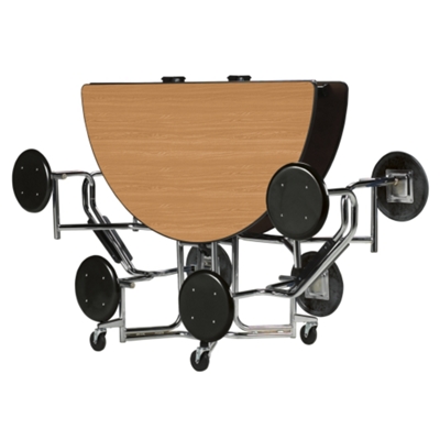 60" Round Table with Chrome Frame and 8 Seats, 44523