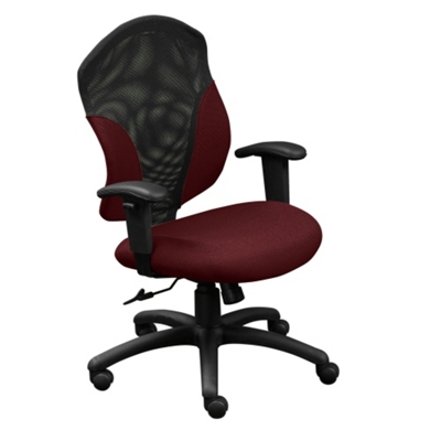 Mid Back Chair with Mesh Insert and T-Arms, 50517