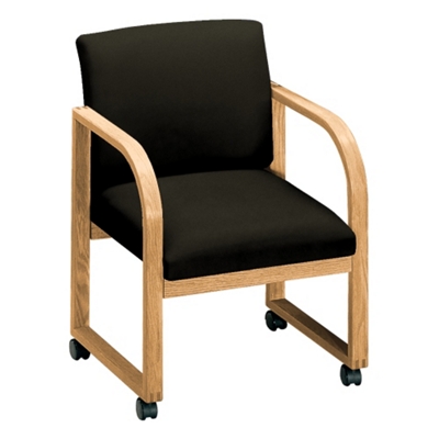 Fabric Sled Base Guest Chair with Casters, 52101