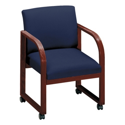 Fabric Sled Base Guest Chair with Casters, 52101