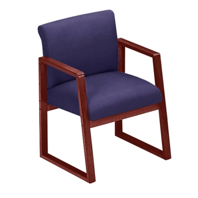 Designer Fabric Sled Base Full Back Conference Chair with Arms, 52147