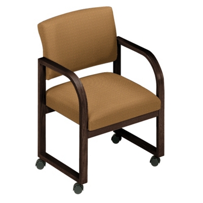 Designer Fabric Open Back Conference Chair with Casters, 52150