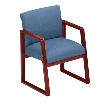 Heavy-Duty Vinyl Sled Base Full Back Conference Chair with Arms, 52155
