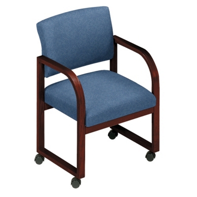 Heavy-Duty Vinyl Open Back Conference Chair with Casters, 52158