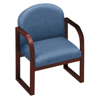 Heavy-Duty Vinyl Sled Base Conference Chair with Arms, 52159