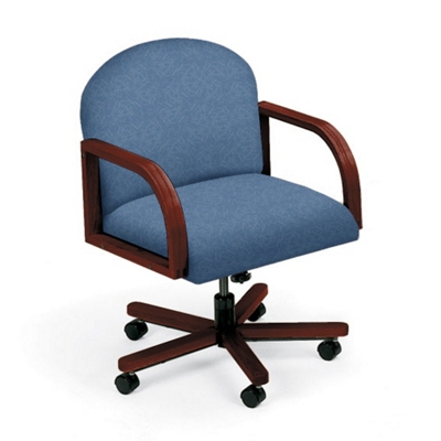Heavy-Duty Vinyl Executive Round Back Swivel Chair, 52162