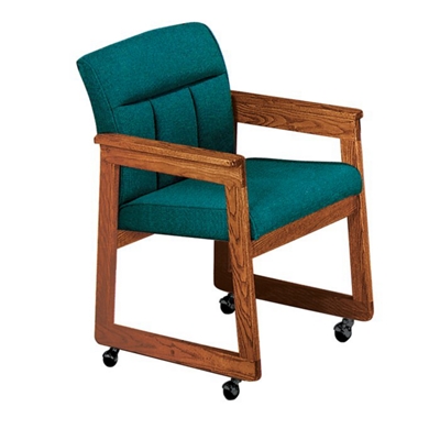 Wood Frame Conference Chair with Casters