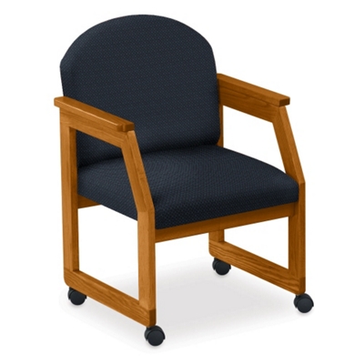 Print Fabric Round Back Chair with Casters, 52323