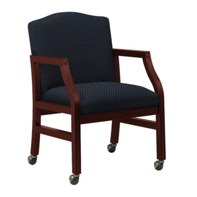 Heavy-Duty Fabric Traditional Guest Chair with Casters, 53357