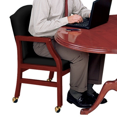 Standard Vinyl Traditional Guest Chair with Casters, 53362