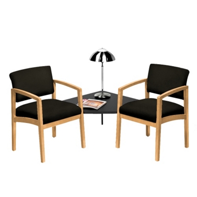 Fabric Two Chairs with Corner Table Set, 53667