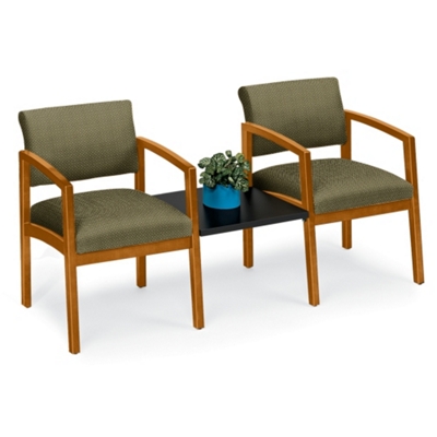 Designer Upholstery Two Chairs with Center Table Set, 53677