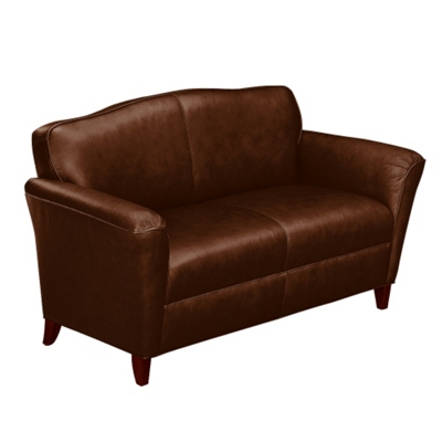 Contemporary Loveseat in Leather, 53790