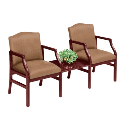 2 Chairs & Center Table in Heavy Duty Upholstery, 53967