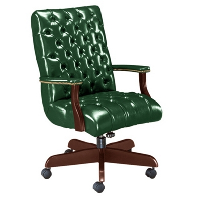 Traditional Leather Mid Back Chair, 55209