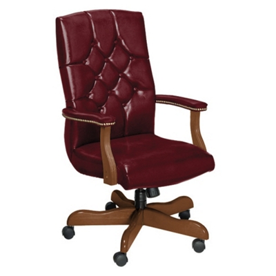 Traditional Leather High Back Chair, 55422