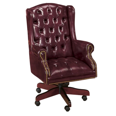 Traditional Vinyl High Back Executive Chair, 55437
