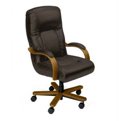 Leather High Back Chair, 55447