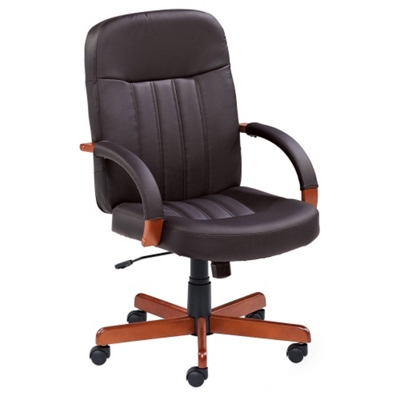 Executive Leather Chair with Wood Accents, 55553