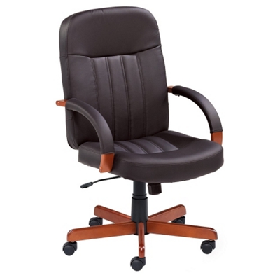 Executive Leather Chair with Wood Accents, 55553