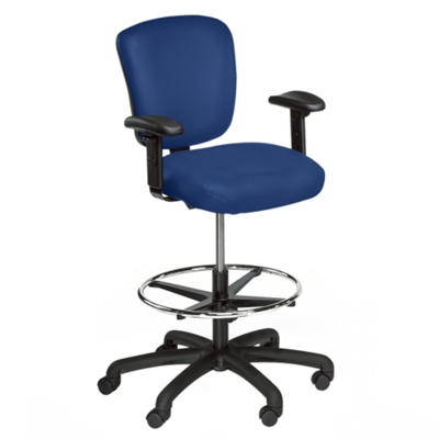Mid Back Stool in Anti-Bacterial Vinyl with Arms, 56495
