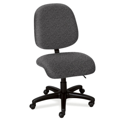 Heavy-Duty Multi-Shift Mid-Back Armless Ergonomic Chair, 56498