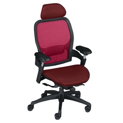 High Back Mesh Chair with Leather Seat, 56513