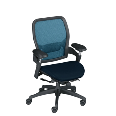 Mid Back Mesh Chair with Leather Seat, 56514