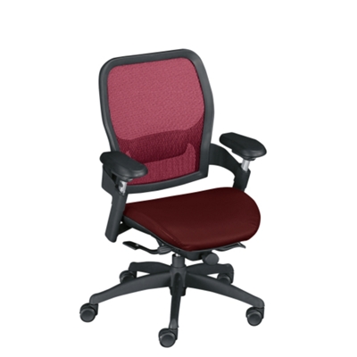 Mid Back Mesh Chair with Leather Seat, 56514
