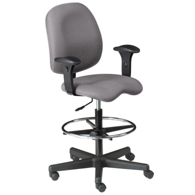 Ergonimic Stool with Arms in Standard Fabric