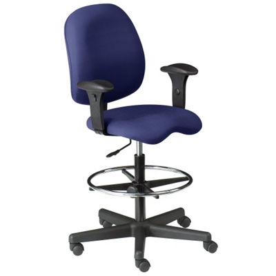 Ergonimic Stool with Arms in Standard Fabric, 56522