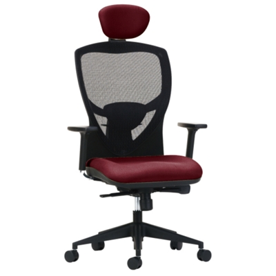 Avalon Mesh-Back Executive Chair with Fabric Seat and Headrest, 56730