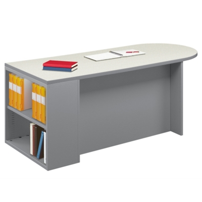 72" Wide Peninsula Desk with Bookcase, 60905