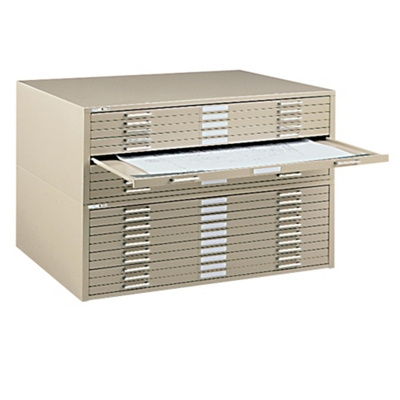 47" Wide Ten-Drawer Flat File Cabinet, 70095