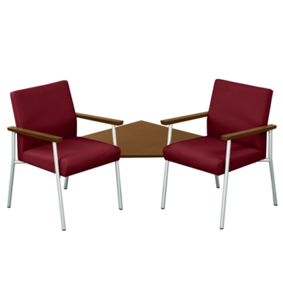 Uptown Two Chairs with Corner Table Set in Standard Fabric, 75228