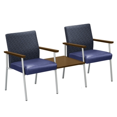 Uptown Two Chairs with Center Table Set in Premium Upholstery, 75242