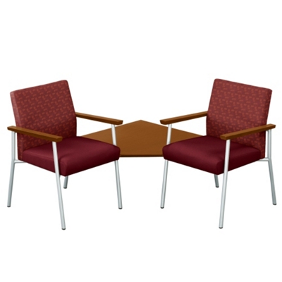 Uptown Two Chairs with Corner Table Set in Premium Upholstery, 75243