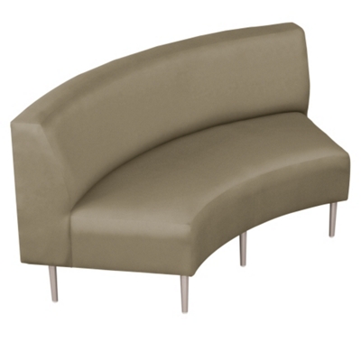 Inside Curved Loveseat in Fabric, 75283