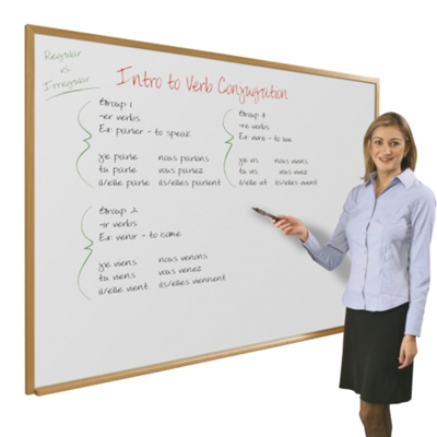 6' x 4' Wood Frame Porcelain Whiteboard, 80254
