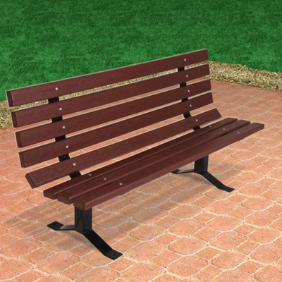6' Wide Recycled Plastic Contoured Bench, 91364