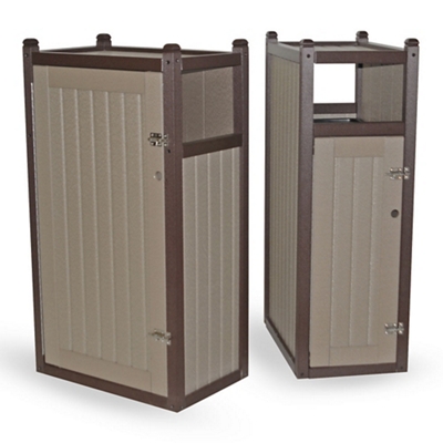Narrow Recycled Outdoor Trash Receptacle, 85580
