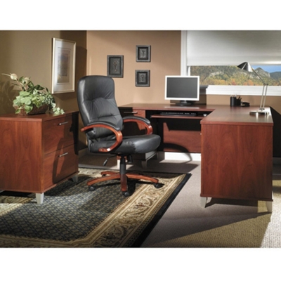 Compact L-Desk with Lateral File, 13257