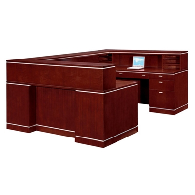 Reception U Desk with Right Credenza, 13123